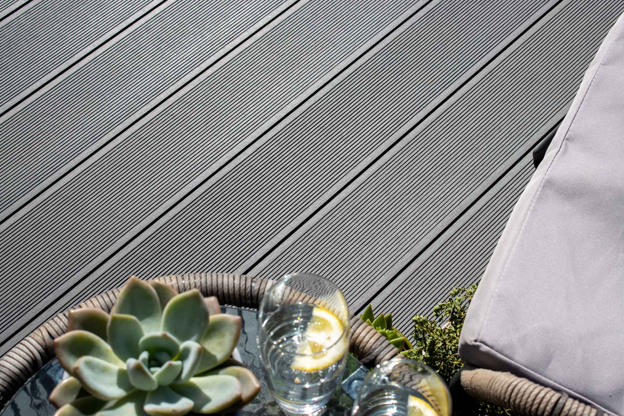 Classic™ | Light Grey Grooved Composite Decking (3.6m length)