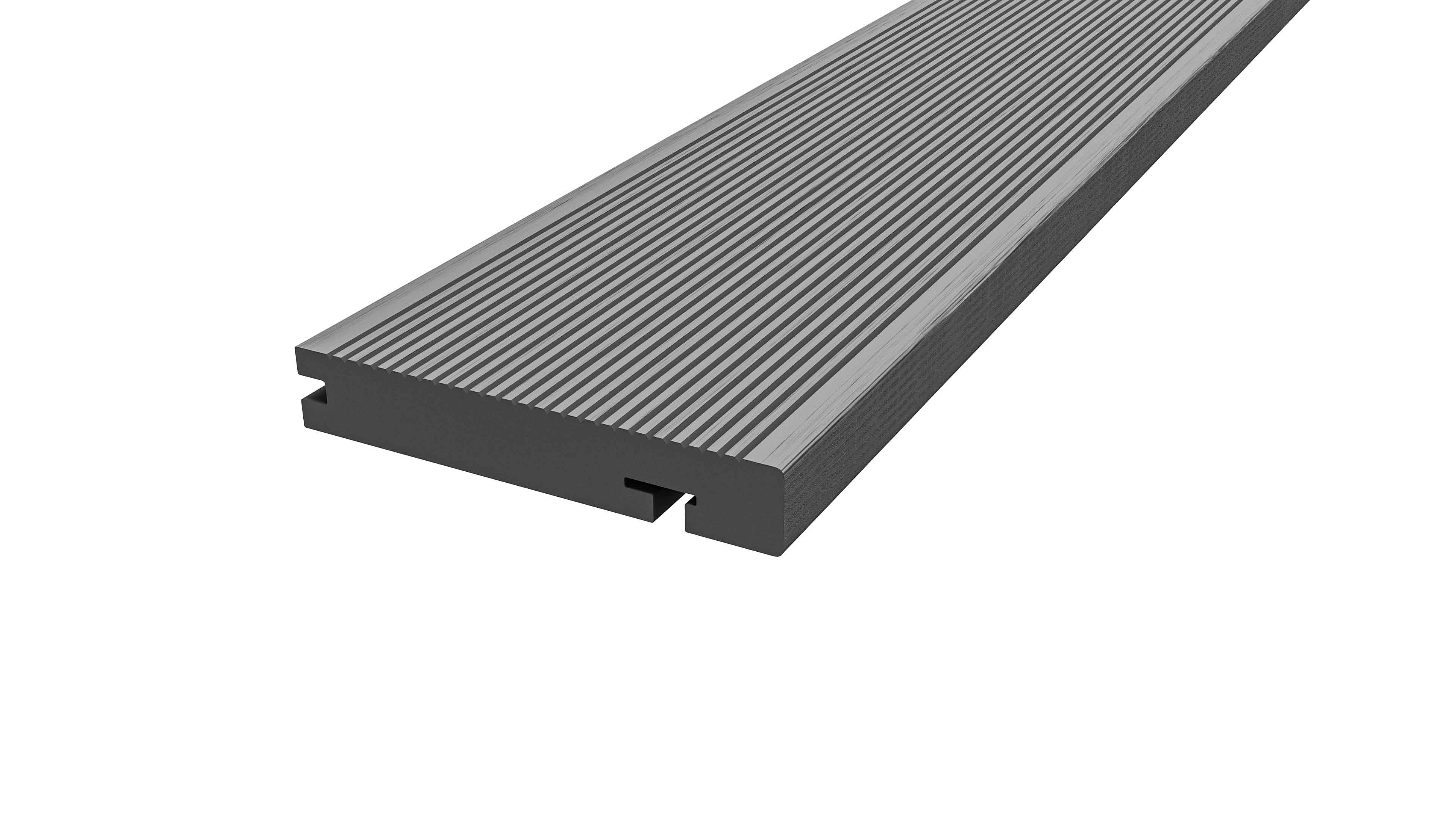 Classic™ | Light Grey Grooved Composite Decking Bullnose Edge Board (3.6m length)