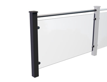 Composite and Glass Balustrade (1.135m panel) | Black  Ecoscape UK   