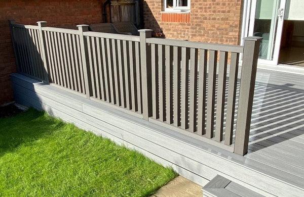 Composite Balustrade Kit Part 1 (Handrail and Spindle) | Light Grey  Ecoscape UK   