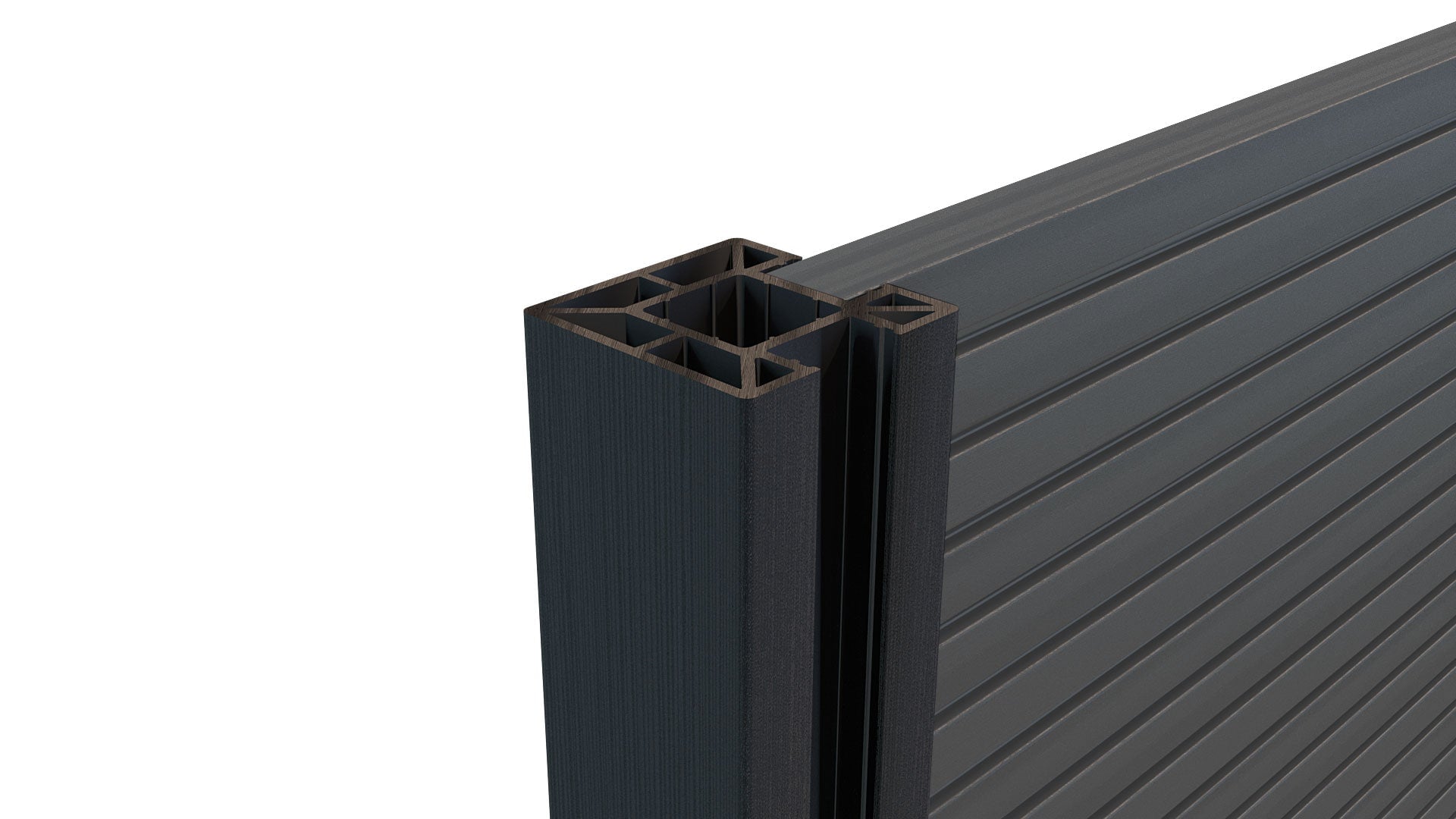 Composite Fencing Corner Post (3m length) | Black