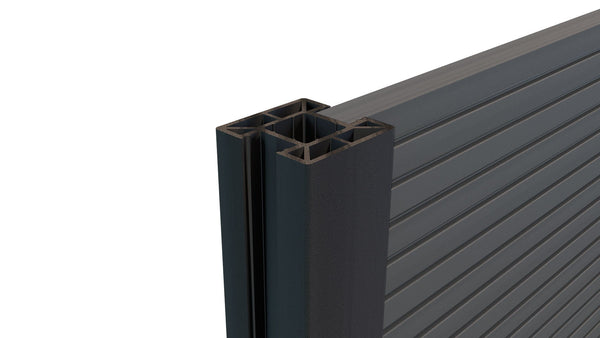 Composite Fencing Inline Post (1.94m length) | Black  Ecoscape UK   