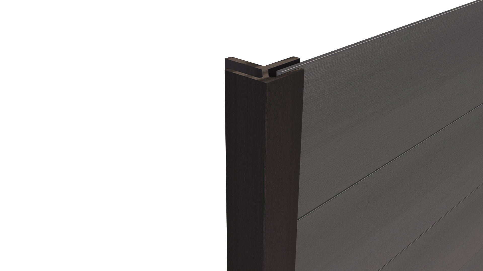 Composite Panel Cladding External Corner Trim (3.6m length) | Black