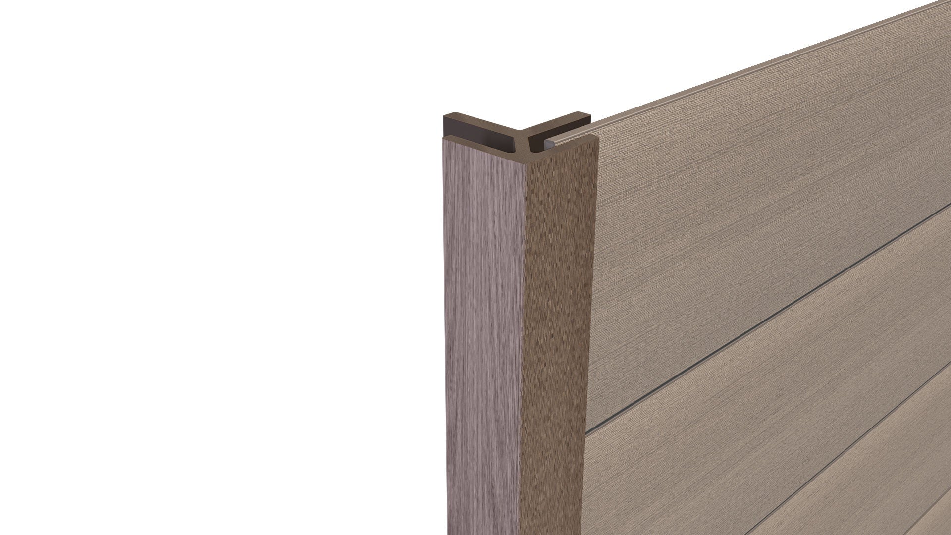 Composite Panel Cladding External Corner Trim (3.6m length) | Natural Grey