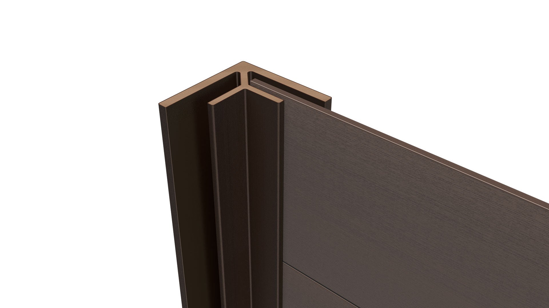 Composite Panel Cladding Internal Corner Trim (3.6m length) | Dark Brown