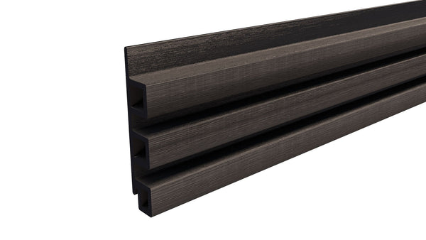 Composite Slatted Cladding Board (2.5m length) | Black  Ecoscape UK   