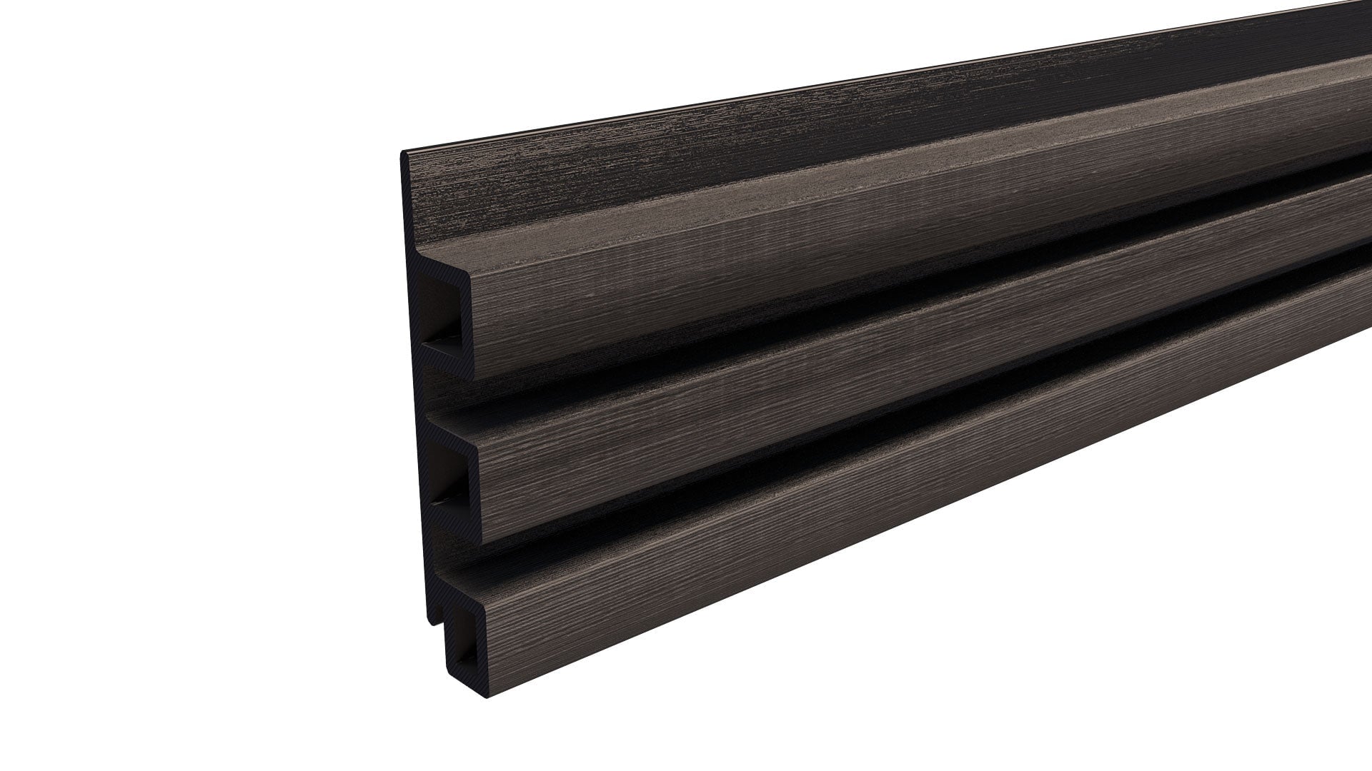 Composite Slatted Cladding Board (3.6m length) | Black