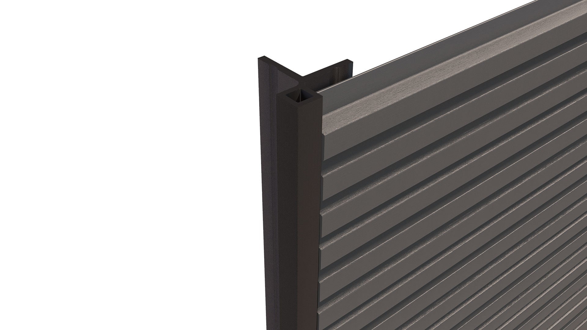 Composite Slatted Cladding Corner Trim (3.6m length) | Black