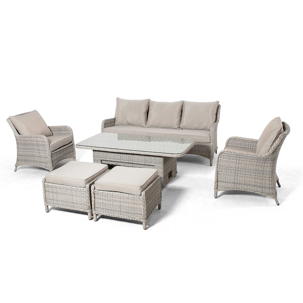 Cotswold 3 Seat Sofa Dining with Rising Table | Grey/Taupe