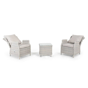 Cotswold Reclining 2 Seat Lounge Set | Grey/Taupe  Maze   