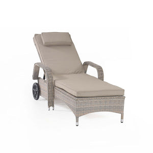 Cotswold Sunlounger Set
(2x loungers + 1x Side Table) | Grey/Taupe  Maze   