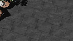 Crombie™ | Black Stone Effect Porcelain Paving Tiles (60x90x2cm)