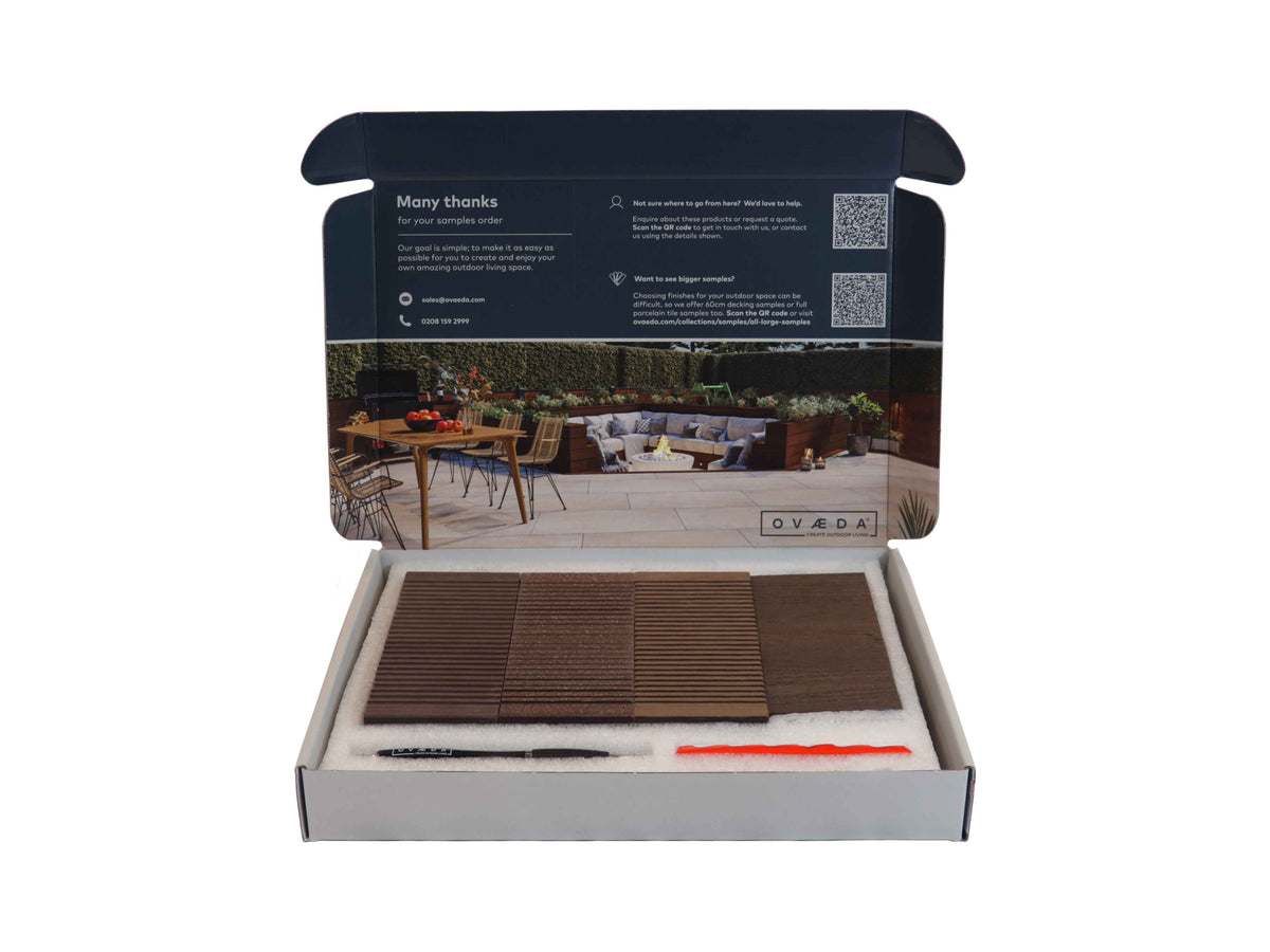 Decking Sample Box All Dark Brown Colours | Composite Decking Samples Box