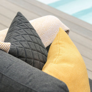 Fabric Scatter Cushion Quilted (Pack of 2) | Charcoal  Maze   