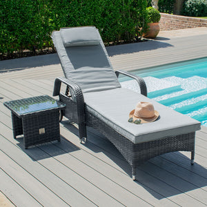 Florida Sunlounger | Grey  Maze   