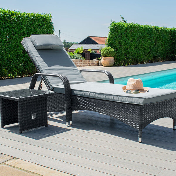 Florida Sunlounger | Grey  Maze   