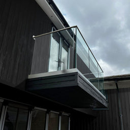 Frameless Glass Balustrade 1.2m Full Panel | 12mm Glass including Stainless Handrail