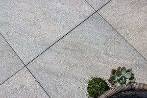 Full Tile Samples Stone Effect Porcelain Sample OVAEDA® Composite Decking & Porcelain Paving Bilston™ | Grey Stone Effect 60x60x2cm  