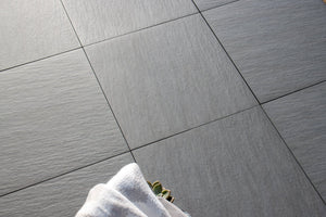 Full Tile Samples Stone Effect Porcelain Sample OVAEDA® Composite Decking & Porcelain Paving Fearnmore™ | Dark Grey Stone Effect 60x60x2cm  