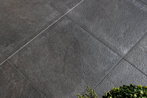 Full Tile Samples Stone Effect Porcelain Sample OVAEDA® Composite Decking & Porcelain Paving Bilston™ | Black Stone Effect 60x60x2cm  