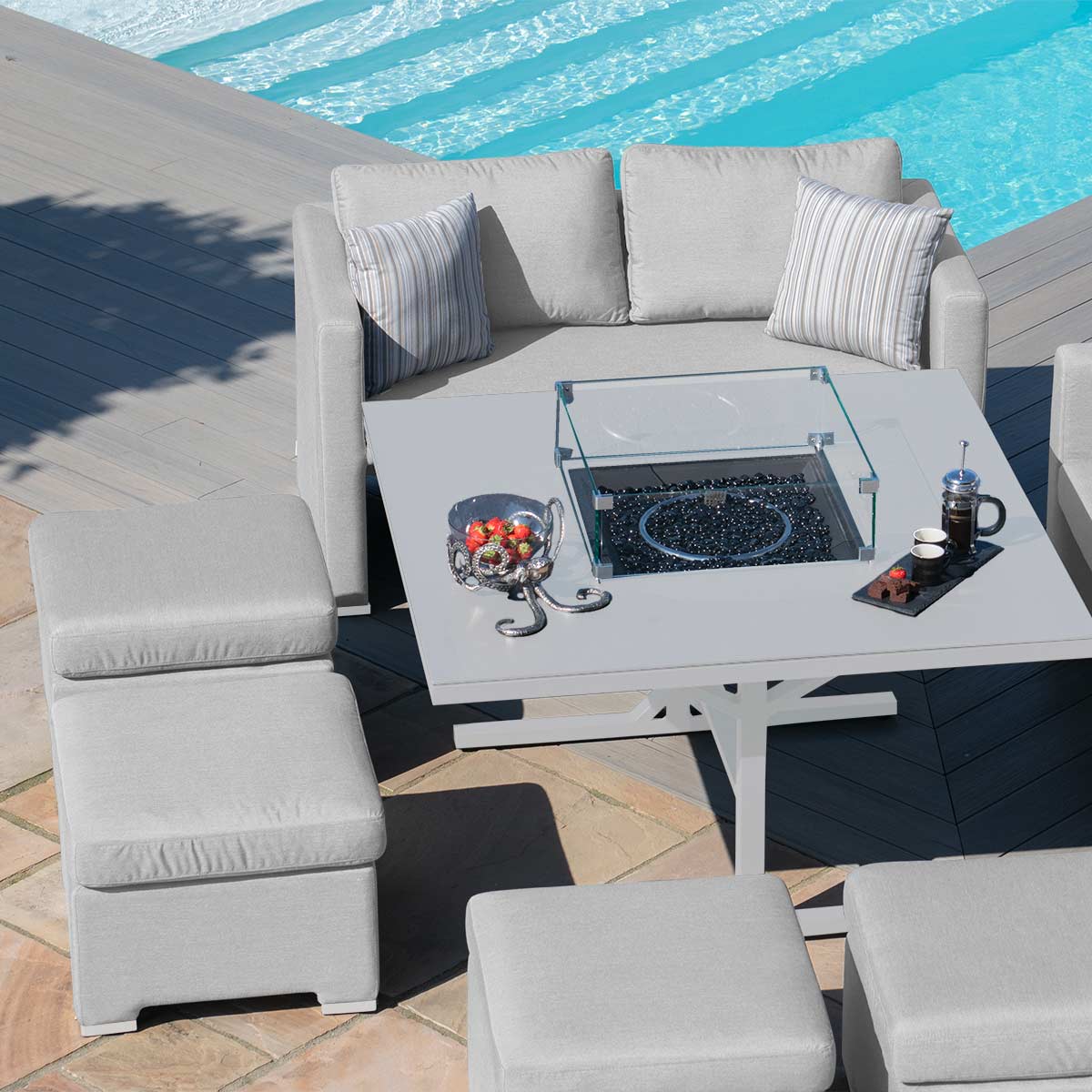 Fuzion Sofa Cube Set with Fire Pit  | Lead Chine