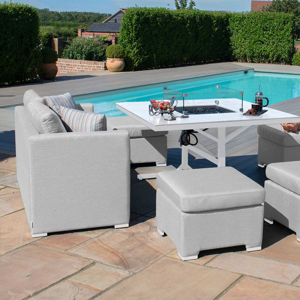 Fuzion Sofa Cube Set with Fire Pit  | Lead Chine  Maze   