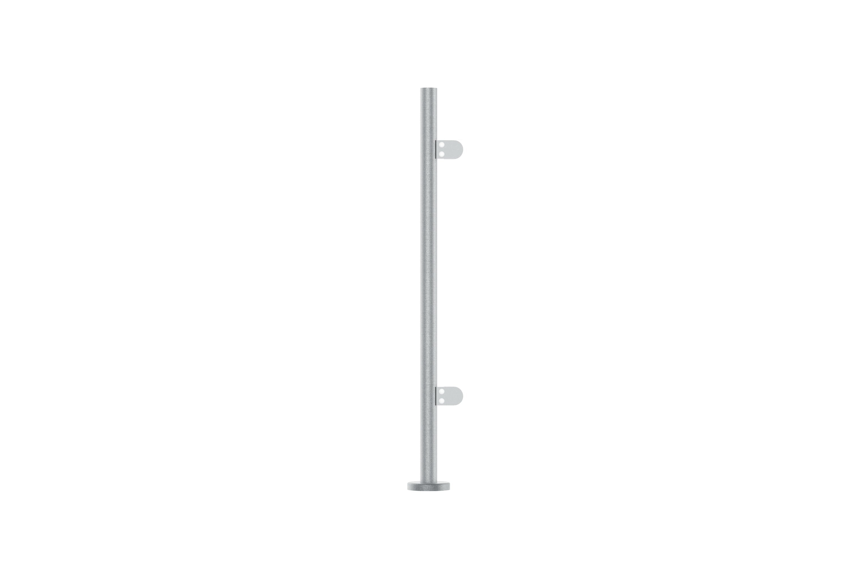 Glass Balustrade 42.4mm End Post Fully Assembled 978mm Long - Plain Top | Stainless 316