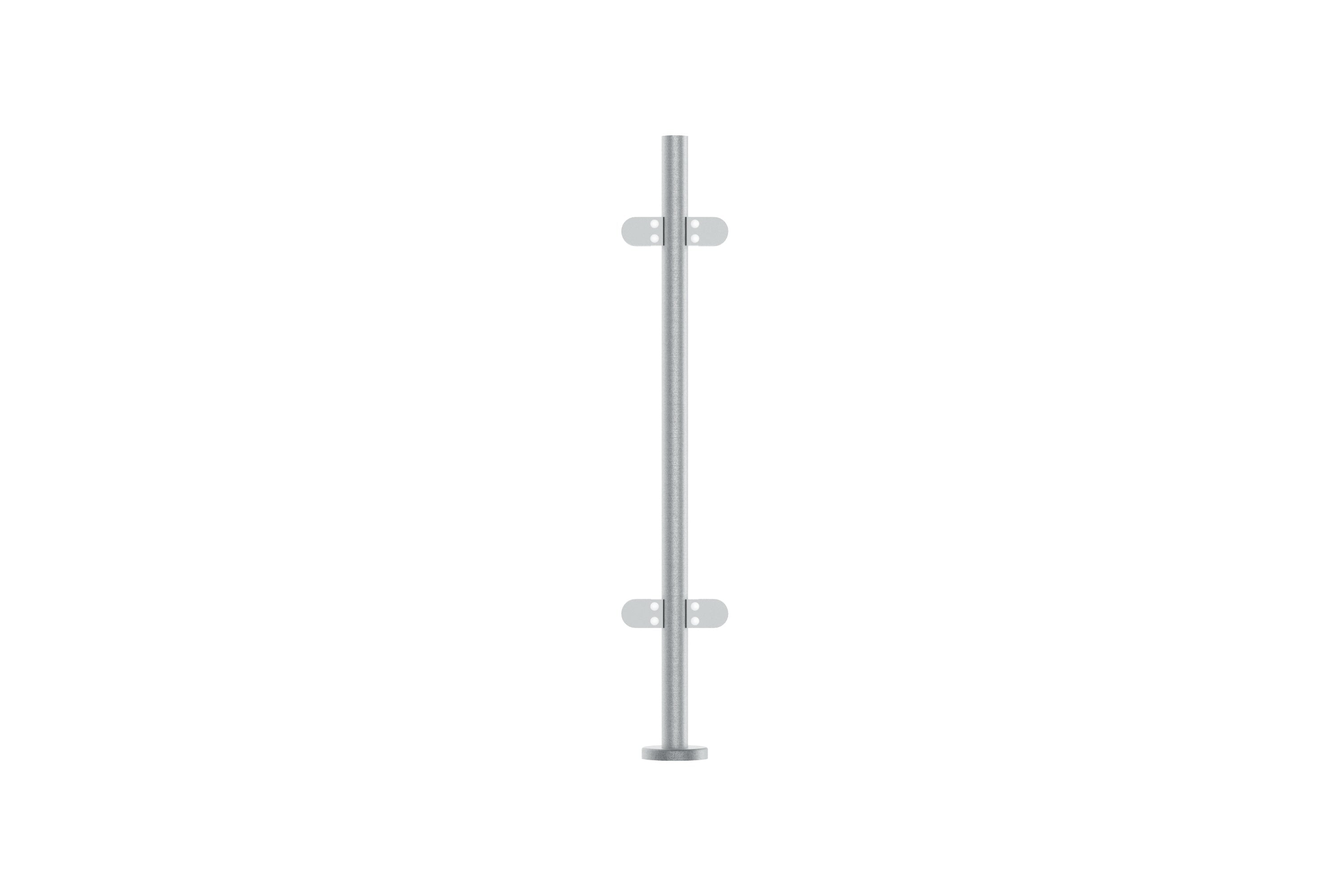 Glass Balustrade 42.4mm Mid Post Fully Assembled 978mm Long - Plain Top | Stainless 316