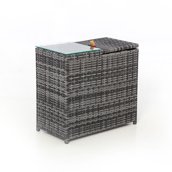 Ice Bucket Side Table | Grey | Flat Weave  Maze   