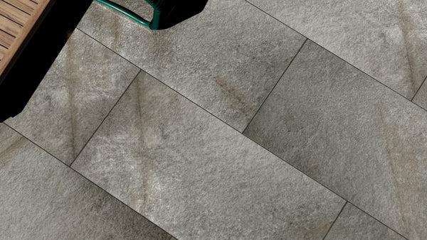 Indio™ | Dark Grey Stone Effect Porcelain Paving Tiles (60x120x2cm)  Tilespace   