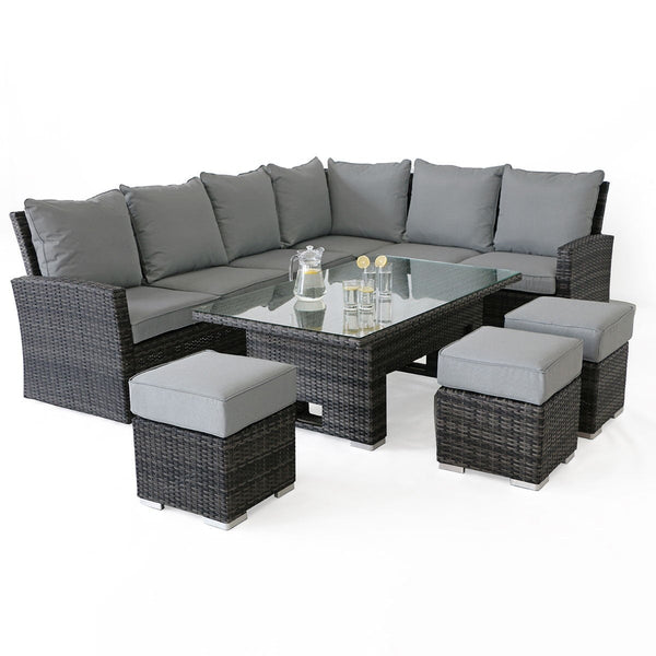 Kingston Corner Dining Set with Rising Table Left Handed | Grey  Maze   