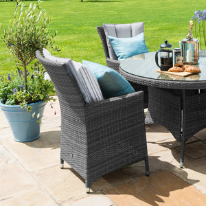 LA 4 Seat Round Dining Set | Grey  Maze   