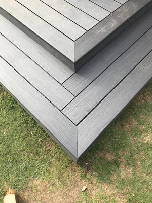 Luxxe™ | Black Woodgrain Composite Decking Bullnose Edge Board (3.6m length) Edge Board 57.5252   