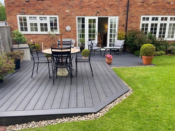 Luxxe™ | Black Woodgrain Composite Decking Bullnose Edge Board (3.6m length) Edge Board 57.5252   