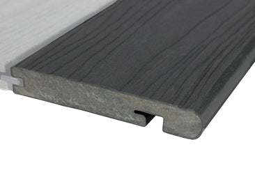 Luxxe™ | Woodgrain Composite Decking Bullnose Edge Board (3m length) | Dark Grey