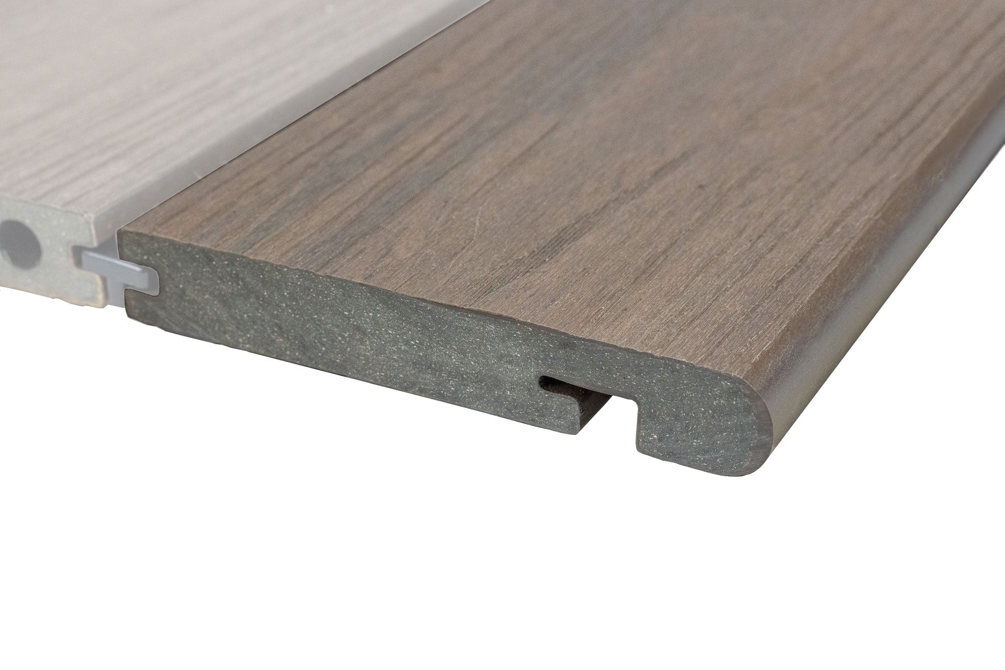 Luxxe™ | Dark Brown Woodgrain Composite Decking Bullnose Edge Board (3m length)
