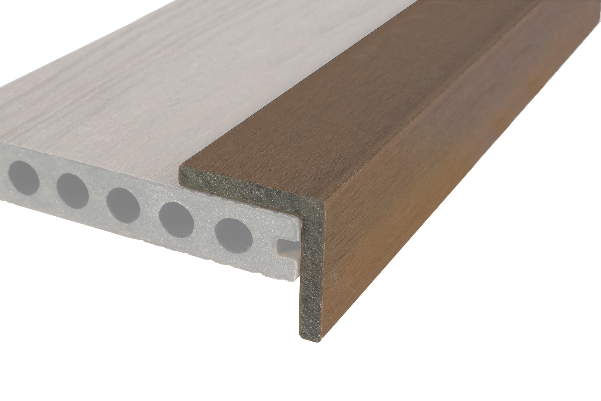 Luxxe™ | Dark Brown Woodgrain Composite Decking Corner Trim (3m length)