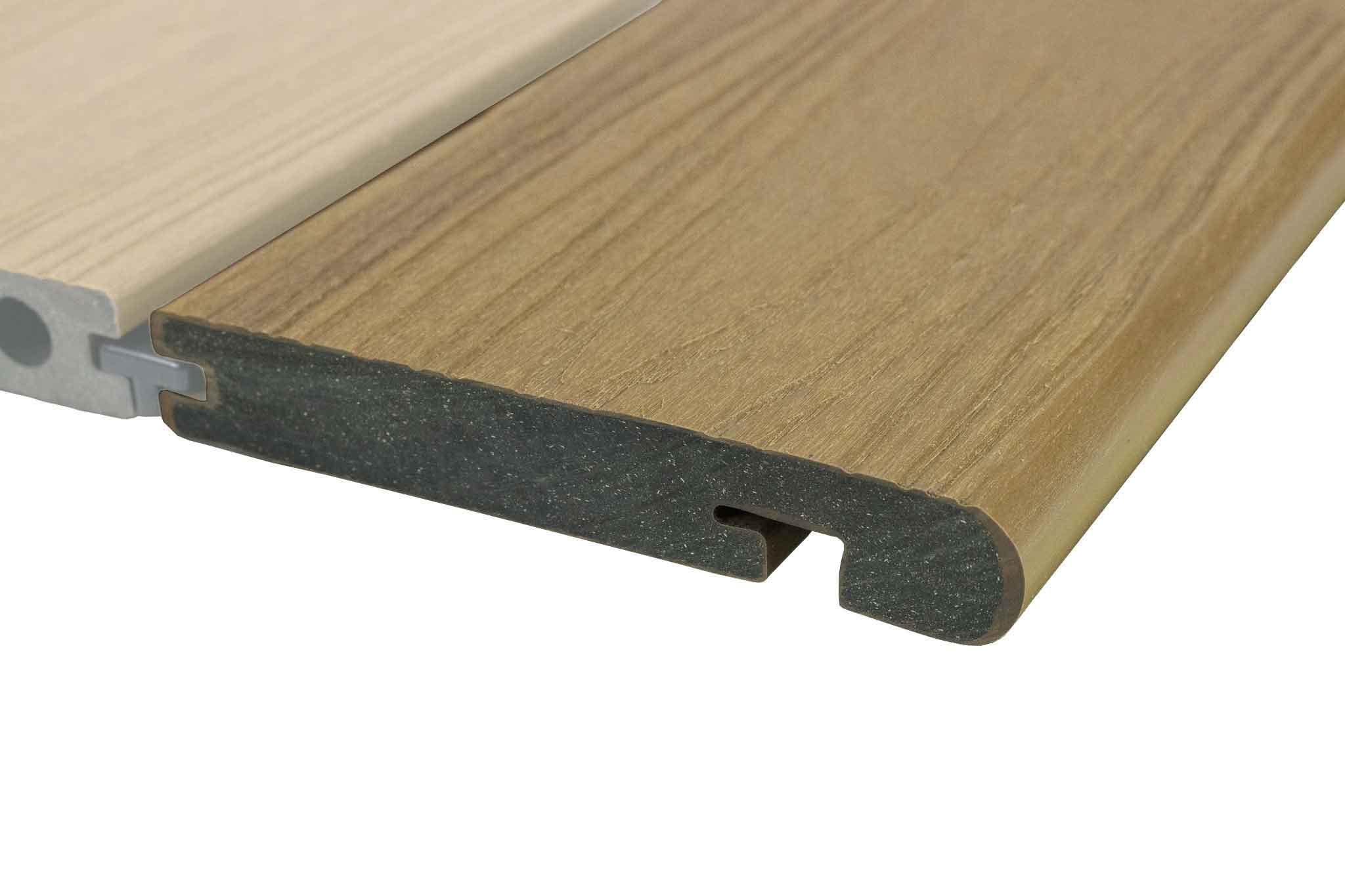 Luxxe™ | Natural Brown Woodgrain Composite Decking Bullnose Edge Board (3.6m length)
