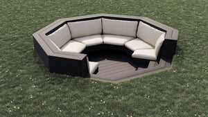 Luxxe™ Round Sunken Seating Area | Black