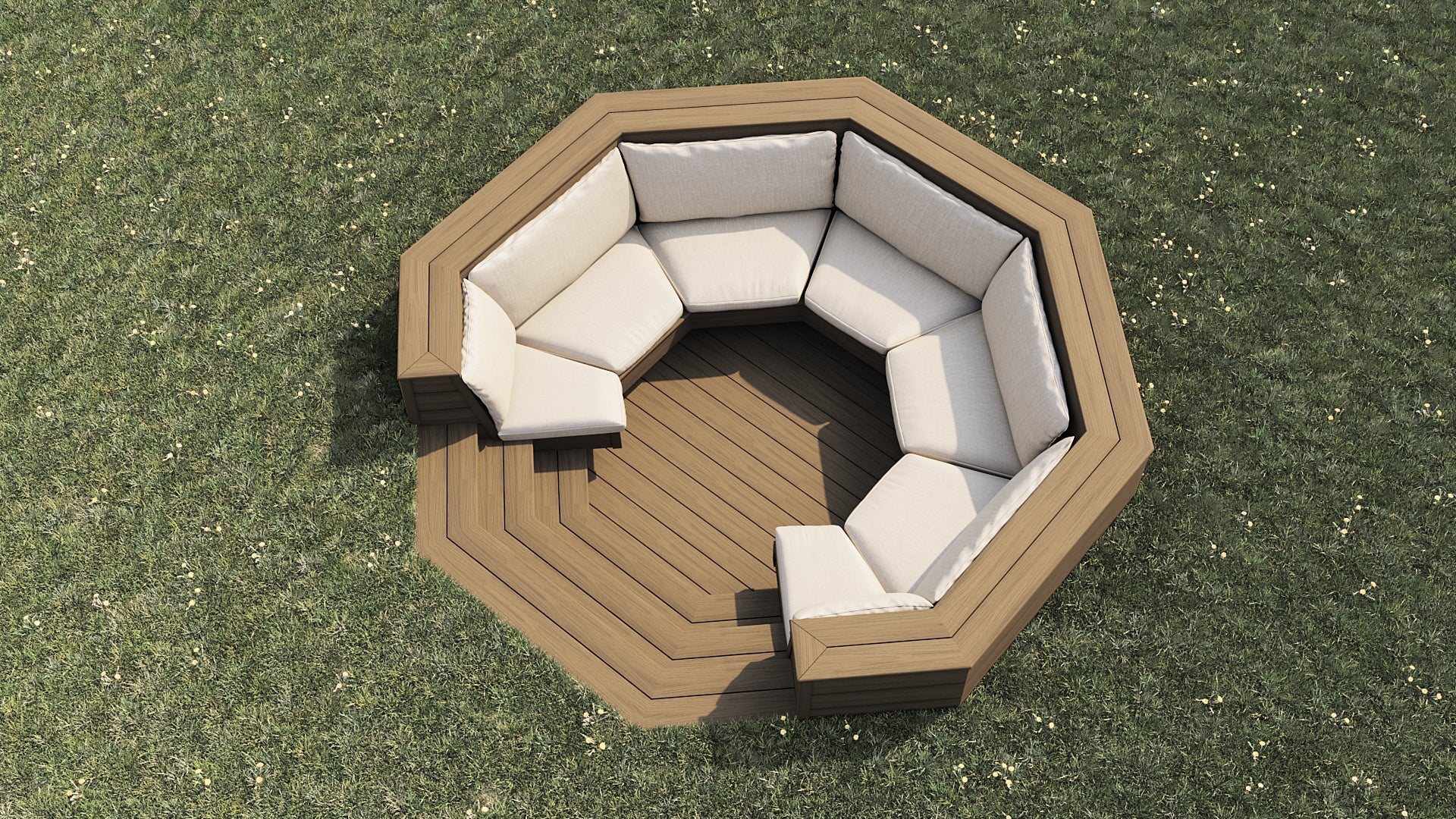 Luxxe™ Round Sunken Seating Area | Natural Brown