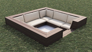 Luxxe™ Square Sunken Seating Area | Dark Brown