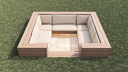 Luxxe™ Square Sunken Seating Area | Light Brown