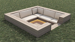 Luxxe™ Square Sunken Seating Area | Natural Grey  OVAEDA® Composite Decking & Porcelain Paving with Composite Decking Floor -  