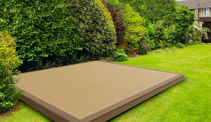 Luxxe™ Woodgrain Composite Decking and Subframe Pack 4m x 4m (16sqm)  Ryno Group Light Brown  