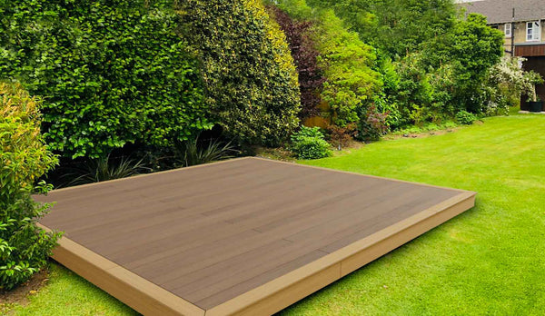 Luxxe™ Woodgrain Composite Decking and Subframe Pack 4m x 4m (16sqm)  Ryno Group Dark Brown  