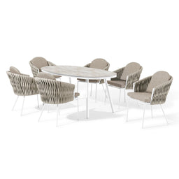 Marina 6 Seat Oval Dining Set | Sandstone
