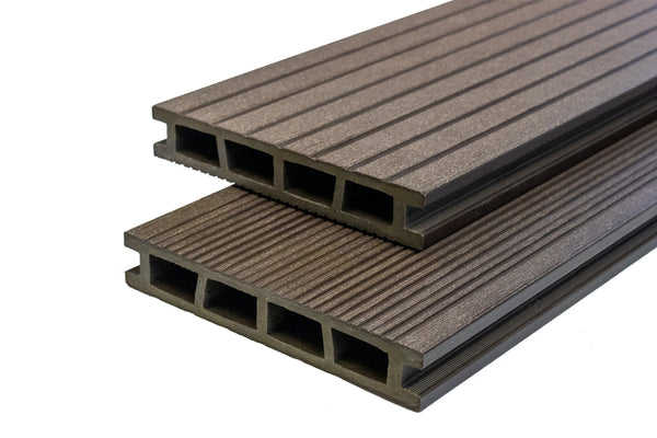 Natura™ | Dark Brown Grooved Composite Decking Board (3m length) Composite Decking Ryno Group   