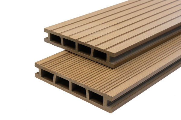 Natura™ | Light Brown Grooved Composite Decking Board (3.6m length) Composite Decking Ryno Group   
