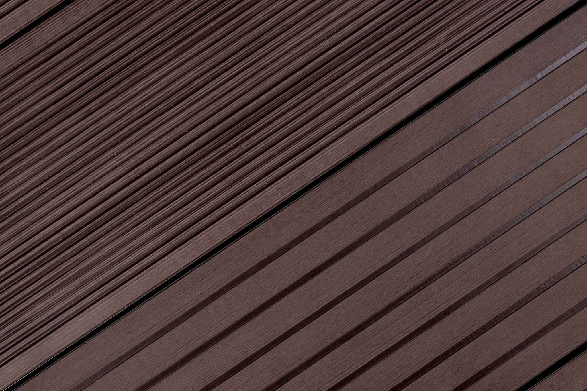 NaturaPlus™ | Dark Brown Grooved Composite Decking Board (3m length)