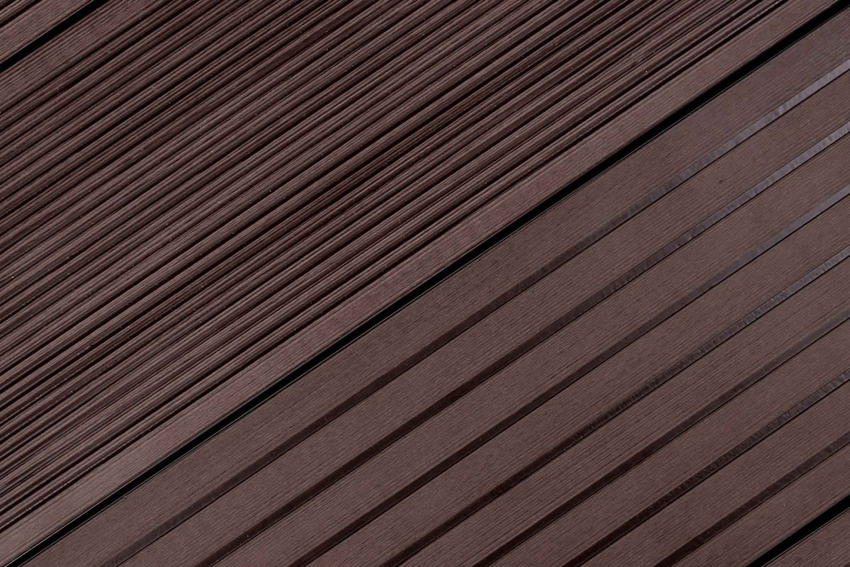 NaturaPlus™ | Dark Brown Grooved Composite Decking Board